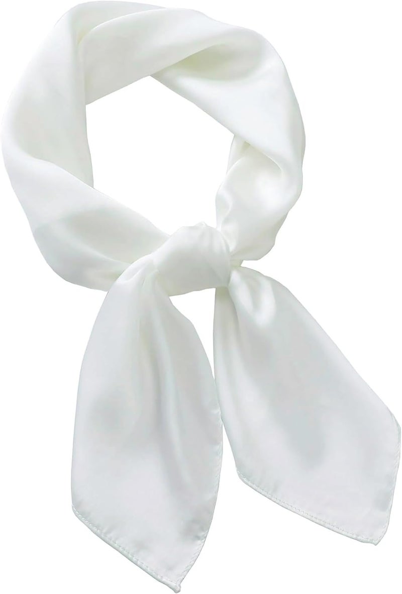 Chung Women's Square Satin Scarf 27.5" Bandanas Solid 50s Retro Neck Scarves Emulation Silk Handbag Hair Ribbons Necktie - Image 1